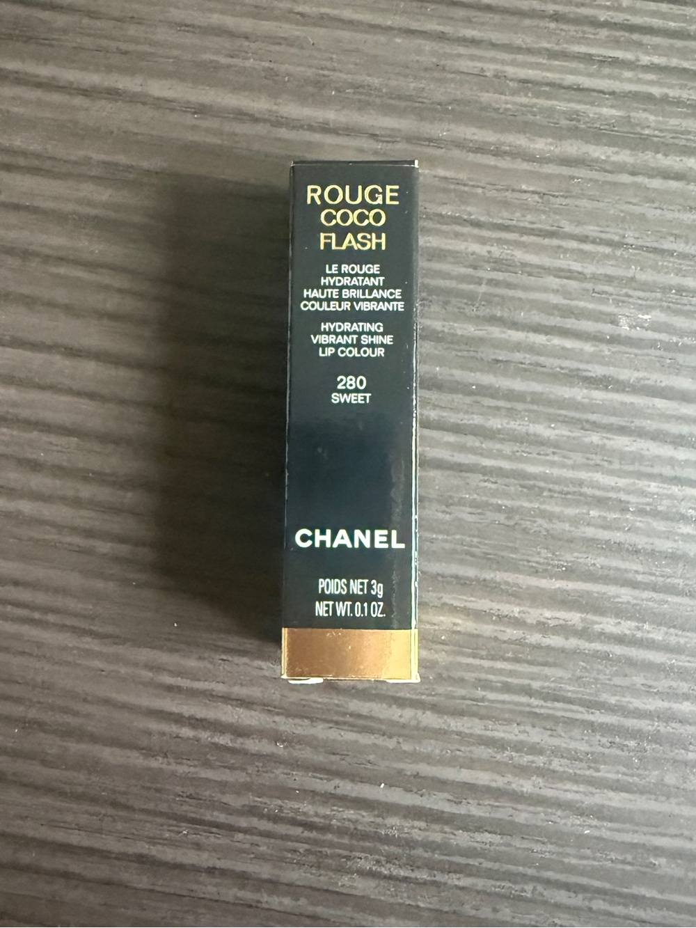 CHANEL Rouge Coco Flash Hydrating Lipstick - Sweet 280 (Black & Gold Packaging)